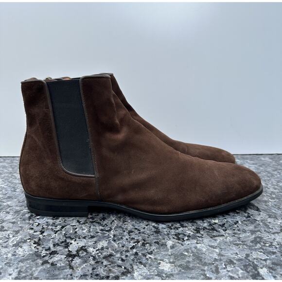 Aquatalia Chelsea Brown Leather Men’s Size 13 Made Italy - Picture 1 of 13
